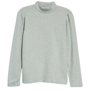 MADEWELL Plush Mock Neck Puff Sleeve Top